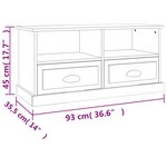 vidaXL Meuble TV blanc 93x35 5x45 cm bois d'ingénierie