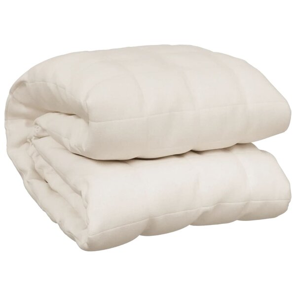vidaXL Couverture lestée Crème clair 220x240 cm 15 kg Tissu