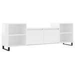 vidaXL Meuble TV Blanc brillant 160x35x55 cm Bois d'ingénierie