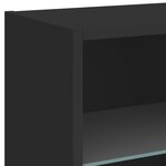 vidaXL Table de chevet murale avec lumières LED noir