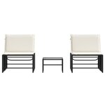 vidaXL Chaises longues lot de 2 avec table noir résine tressée