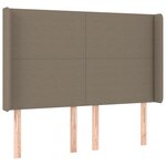 vidaXL Sommier à lattes de lit matelas et LED Taupe 140x200 cm Tissu