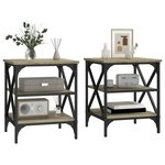 vidaXL Tables d'appoint 2 Pièces Chêne sonoma 40x42x50 cm Bois ingénierie