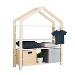 Etagère cabane POLLY - bois naturel et blanc