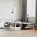 vidaXL Cadre de lit métal avec tête de lit/pied de lit blanc 150x200cm