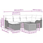 Ensemble de Canapés de Jardin de 7 Pièces avec Coussins en Poly Rattan Noir