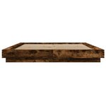 vidaXL Cadre de lit chêne fumé 150x200 cm bois d'ingénierie