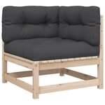 vidaXL Salon de jardin 4 Pièces avec coussins bois de pin massif