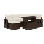 vidaXL Salon de jardin avec coussins 7 Pièces marron résine tressée