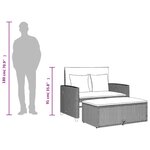 vidaXL Banc inclinable de jardin avec coussins marron résine tressée
