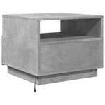 vidaXL Table basse avec lumières LED gris béton 50x49x40 cm