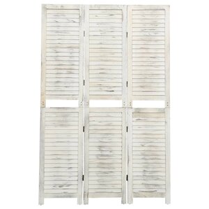 vidaXL Cloison de séparation 3 panneaux Blanc antique 105x165 cm Bois