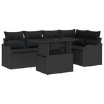 Ensemble de canapé de jardin 6 pièces avec coussins Rotin noir vidaXL