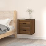 vidaXL Table de chevet murale Chêne marron 50x36x47 cm