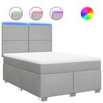 vidaXL Sommier à lattes de lit avec matelas Gris clair 140x200cm Tissu