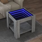 vidaXL Table basse avec LED sonoma gris 53x53x45 cm bois d'ingénierie