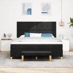 vidaXL Lit Box Spring avec Matelas & Banc Noir 180x200 cm Tissu