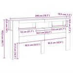 vidaXL Tête de lit à LED chêne fumé 200x18 5x103 5cm bois d'ingénierie