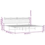 vidaXL Cadre de lit métal sans matelas et tête de lit blanc 193x203 cm