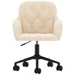 vidaXL Chaises pivotantes à manger lot de 2 Crème Velours