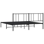 vidaXL Cadre de lit métal sans matelas avec tête de lit noir 200x200cm