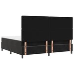 Lit box spring vidaXL avec matelas et LED Noir 200x200 cm Velours