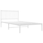 vidaXL Cadre de lit métal sans matelas et tête de lit blanc 100x200 cm