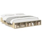 vidaXL Cadre de lit chêne sonoma 200x200 cm bois d'ingénierie