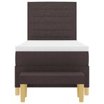 vidaXL Lit à ressorts avec matelas et banc Marron foncé 90x200 cm Tissu