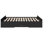 vidaXL Cadre de lit avec tiroirs sans matelas noir 150x200 cm