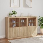 vidaXL Buffet avec lumières LED chêne sonoma 162x37x100 cm