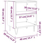 vidaXL Tables de chevet 2 Pièces noir 40x30x50 cm bois d'ingénierie