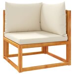 vidaXL Salon de jardin avec coussins 6 Pièces bois d'acacia solide
