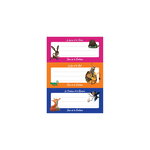 12 étiquettes scolaire autocollantes 7.5 x 3.3 cm - les fables de la fontaine