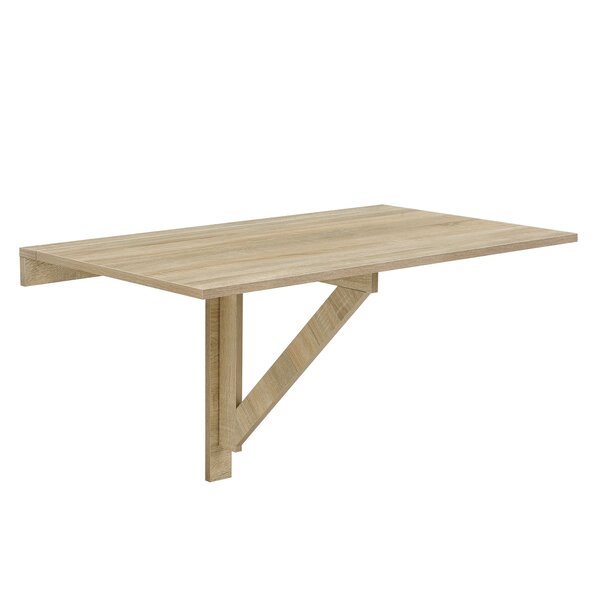 Table murale table rabattable table pliable effet hêtre 100 x 60 x 58cm mélaminé 03_0004354
