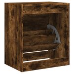 vidaXL Armoire à chaussures chêne fumé 60x42x69 cm bois d'ingénierie