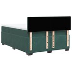 vidaXL Sommier à lattes de lit et matelas Vert foncé 140x200cm Velours