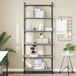 vidaXL Bibliothèque 6niveaux sonoma gris 76x32x192cm bois d'ingénierie