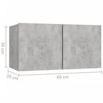 vidaXL Ensemble de meubles TV 4 Pièces Gris béton Bois d'ingénierie