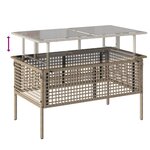 vidaXL Salon de jardin avec coussins 4 Pièces beige résine tressée verre