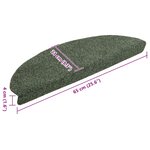vidaXL Tapis autoadhésifs de marches 10 Pièces Vert 65x21x4 cm Aiguilleté