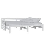 vidaXL Lit coulissant blanc bois de pin massif 2x(90x200) cm