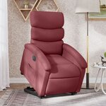 vidaXL Fauteuil inclinable électrique rouge bordeaux tissu