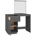 vidaXL Coiffeuse Gris 95x50x134 cm Bois de pin massif