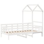 vidaXL Lit de jour avec toit blanc 90x200 cm bois de pin massif
