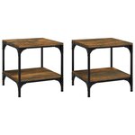 vidaXL Tables d'appoint 2 Pièces Chêne fumé 40x40x40 cm Bois d'ingénierie