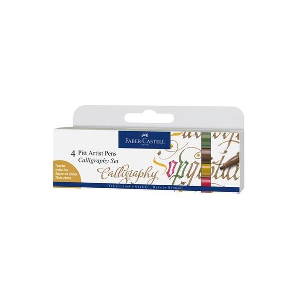 Lot de 4 feutres de Calligraphie Pitt Artist Pen FABER-CASTELL