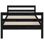 vidaXL Cadre de lit sans matelas noir 90x200 cm bois de pin massif
