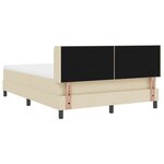 Lit à Ressorts vidaXL avec Matelas Crème 160x200 cm Tissu