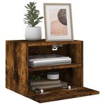 vidaXL Meuble TV mural chêne fumé 40x30x30 cm bois d'ingénierie